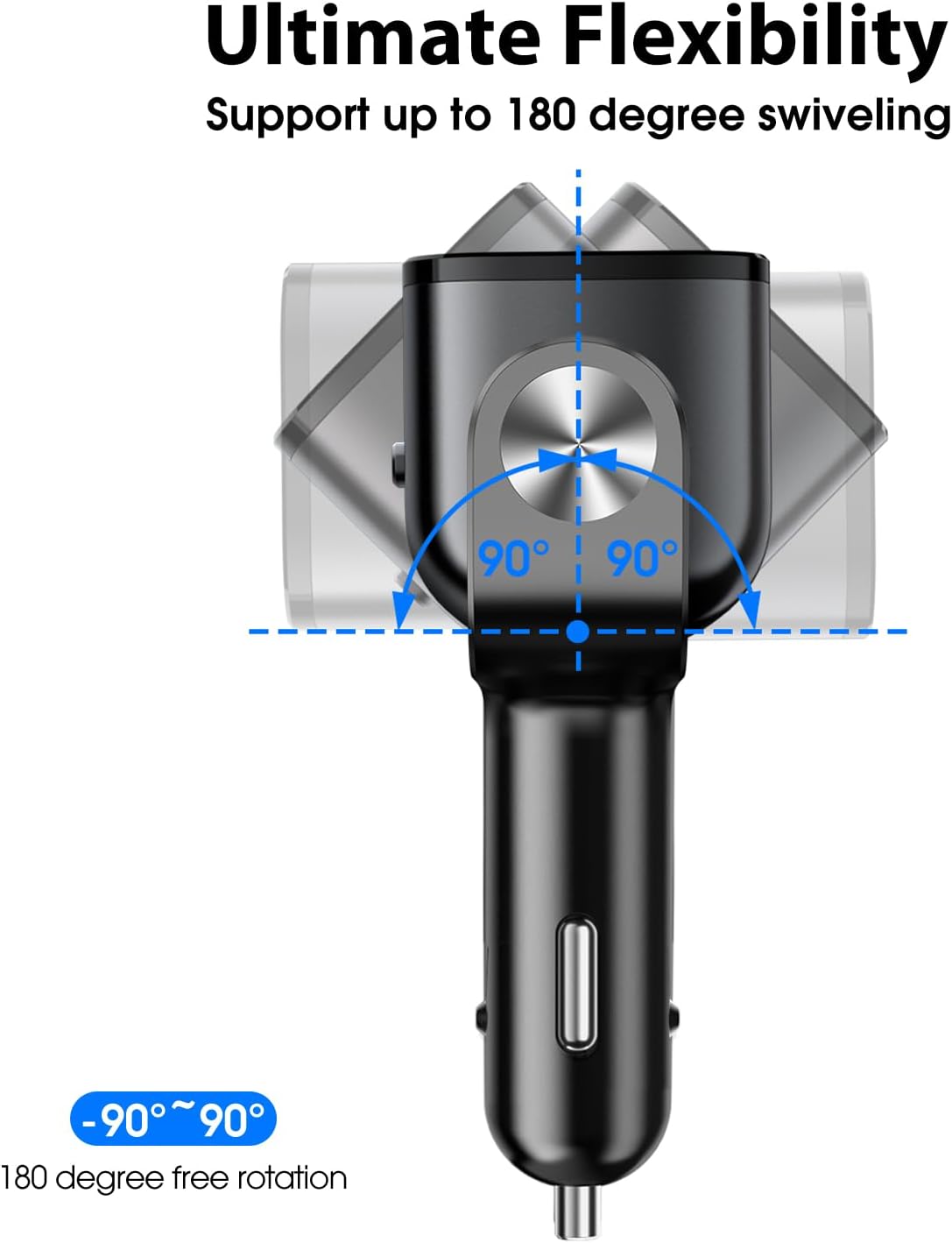 Car Cigarette Lighter Splitter, BUVAYE 12V/24V Dual Cigarette Lighter Adapters for Cars 2-Socket Car Charger Adapter for iPhone/iPad/GPS/Dash Cam/Laptop
