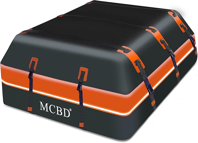 Rooftop Cargo Carrier, 26 Cubic Feet Soft-Shell Waterproof Car Roof Luggage Bag for All Vehicles SUV with/Without Rails, Includes 10 Reinforced Straps 6 Door Hooks Suitable, Storage Bag,Anti-Slip Mat