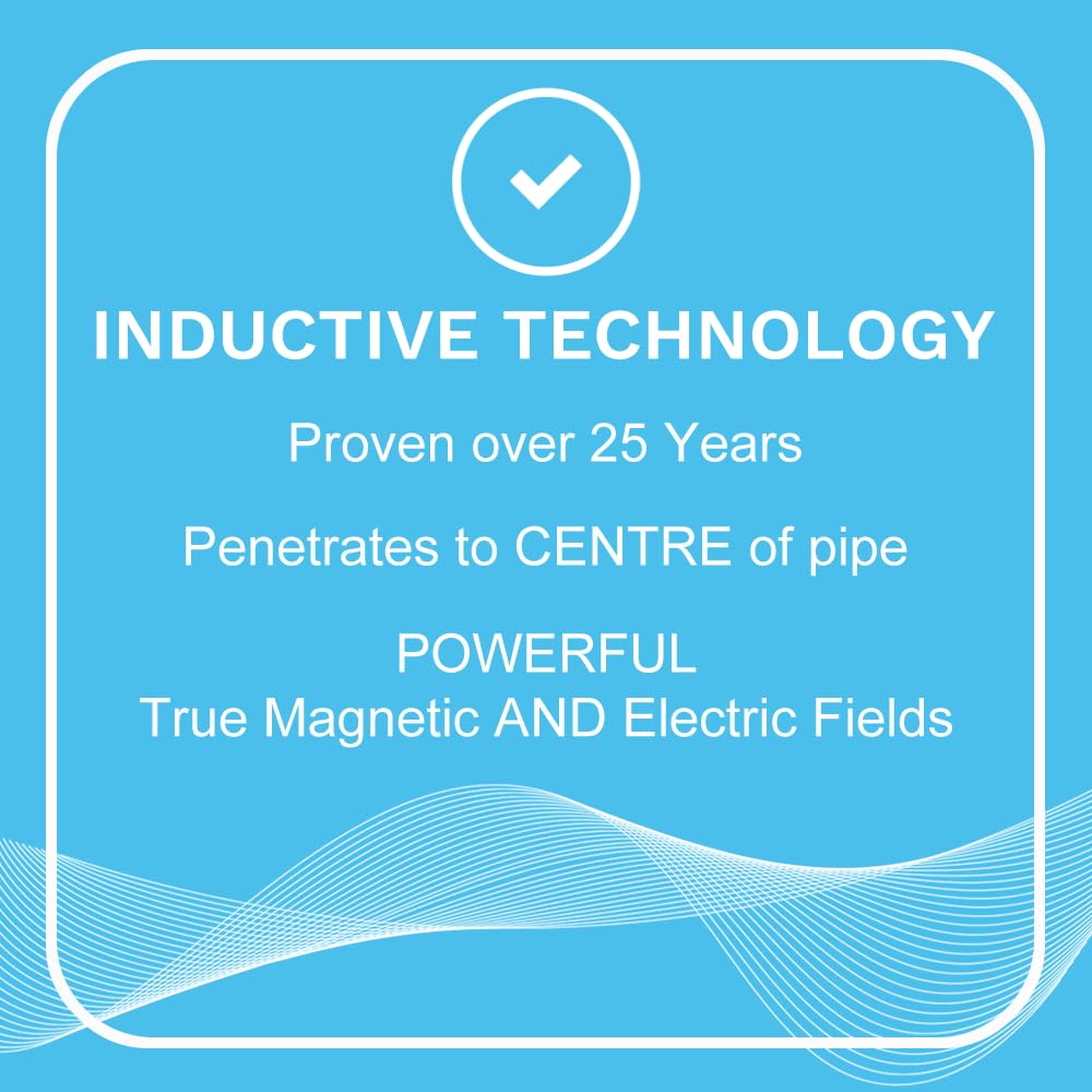 EDDY Inductive No Salt Water Softener Alternative | Electronic Water Descaler for Whole House | Reduces Limescale | Electromagnetic Water Conditioner
