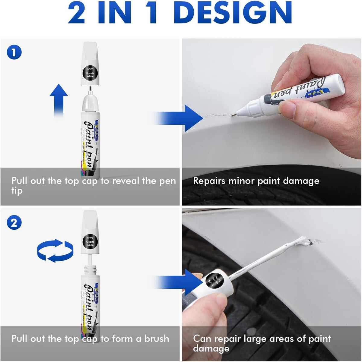 Abyss Black/Onyx Black (A2B) Touch Up Paint Compatible with Hyundai, DIY Car Paint Scratch Repair, Automotive Paints, Quick & Easy Fix Scratch Repair for Elantra/Palisade/Kona/Sonata/Venue