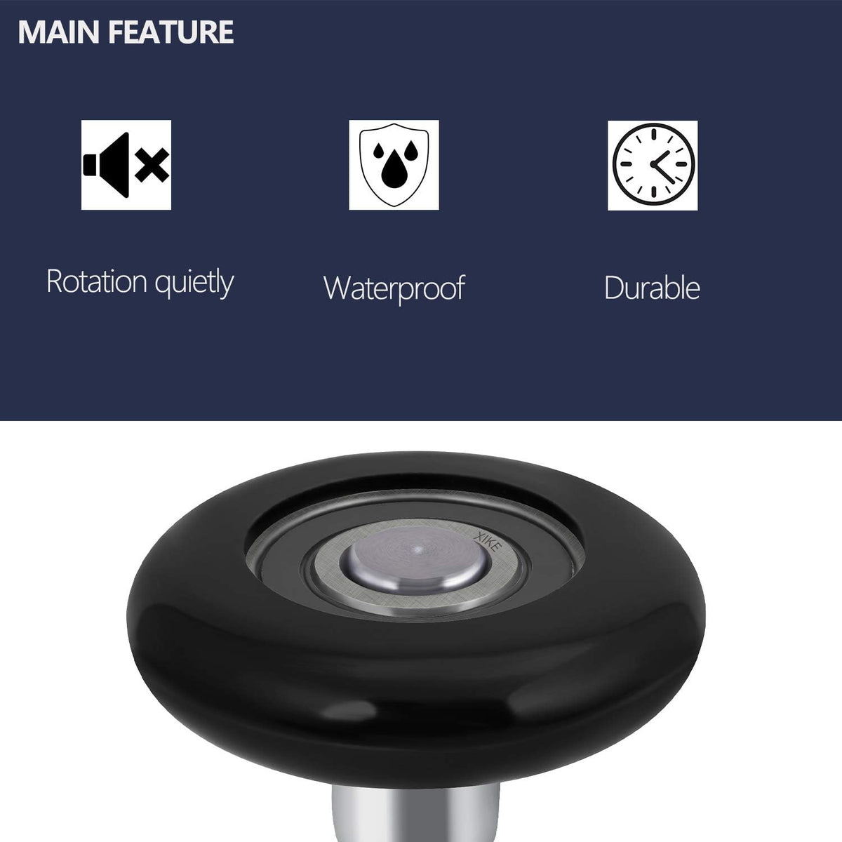 XiKe 10 Pack Black 2" Nylon Garage Door Roller 4" Stem, Quiet/Durable and High Load, Use 6200-2RS Double Seals Precision Bearings.
