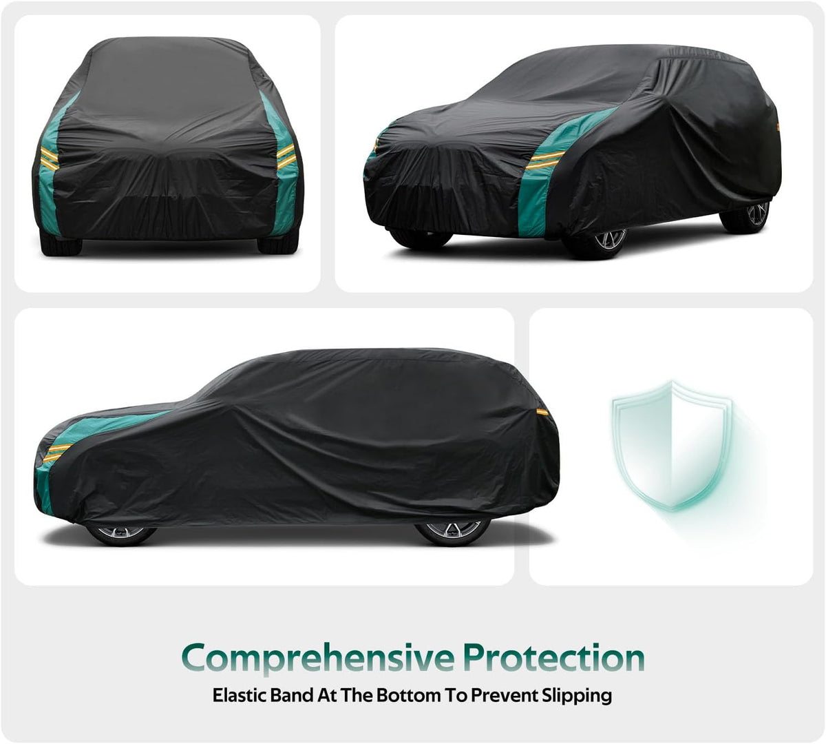 SUV Car Covers Waterproof All Weather, Universal Fit for BMW X5, Toyota Highlander, Ford Explorer, Jeep Grand Cherokee, Honda Pilot, etc. Rain Winter Sun Protection. (Length: 191"-201")