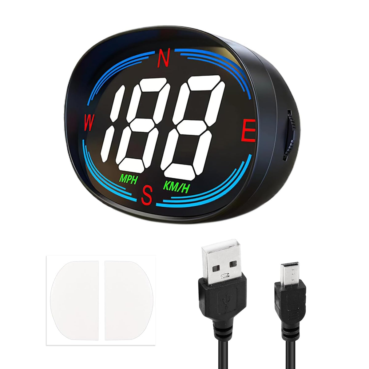 GPS Digital Speedometer for Car MPH, Universal HUD Speed Meter with LED Large Font Head Up Display Car Accessories with USB Cable Plug Play for Truck Motor SUV Golf Cart All Vehicles (H2 Speedometer)