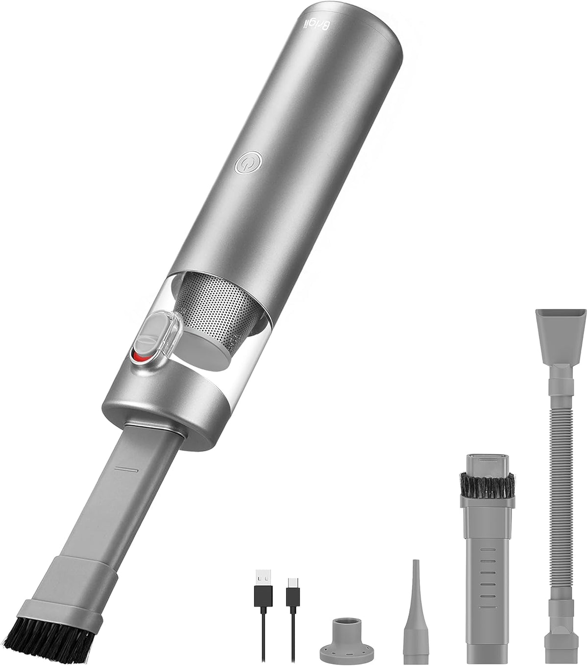 Brigii Mini Handheld Vacuum Cordless, 3 in 1-Car Vacuum & Air Duster & Hand Pump, 3 Kinds of Crevice Nozzles for Small Spaces, Crevices, Portable Rechargeable Cleaner-M1