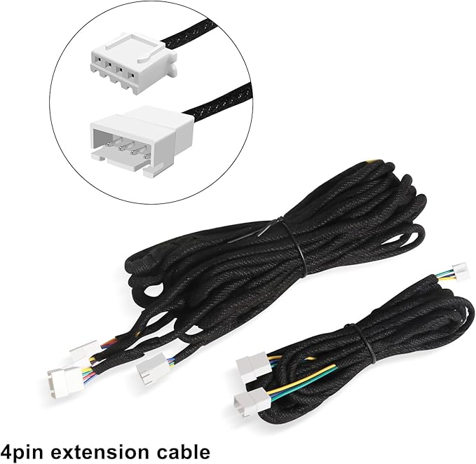 2PCS Dreamcolor Acrylic Interior Car LED Strip Light Extension Wire, which fit for Dreamcolor Main Controller Connects and sub-Controller kit (not Including), Not fit dreamcolor 1 Lights