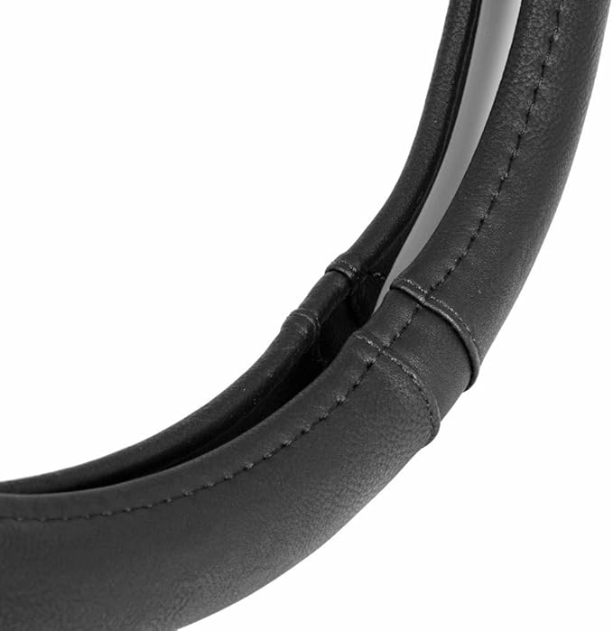 Motor Trend Ergonomic Grip Steering Wheel Cover/Protector for Small Size Steering Wheels in Cars, SUVs, Boats (13.5-14.5") (Grip Drive Pro Comfort Grip (Black/Black Stitching))
