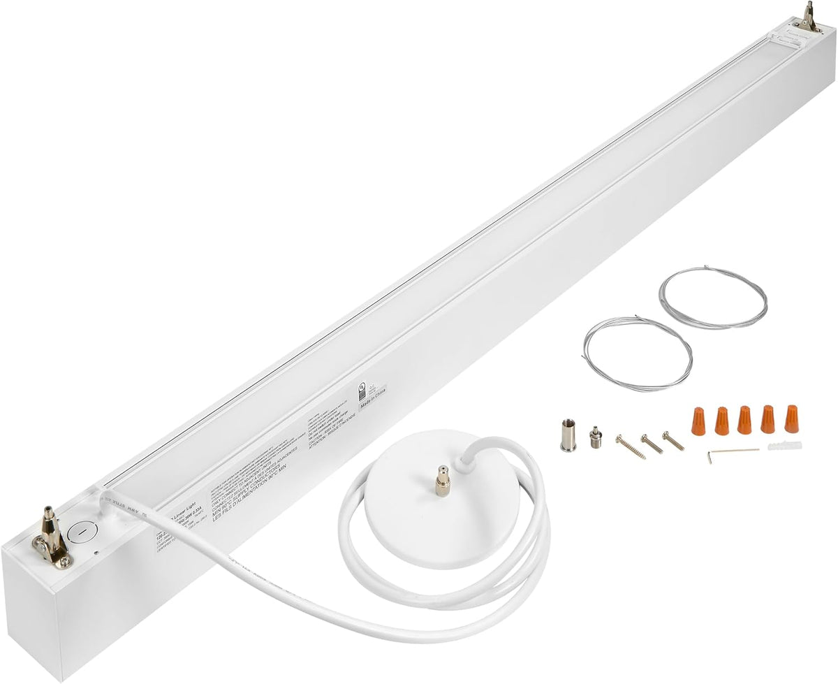 Maxxima 4 ft. LED Linear Light, Up and Down Adjustable Light Output, 3 CCT 3500K/4000K/5000K, Commercial and Residential 36W Suspension Pendant, Ideal for Office, Home, Shop, Garage, School
