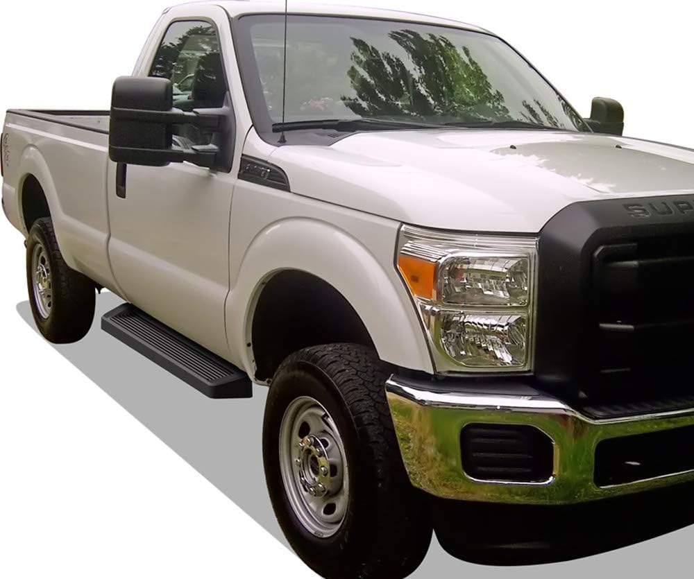 APS Running Boards (Nerf Bars Side Steps Step Bars) Compatible with Ford F250 F350 Super Duty 1999-2016 Regular Cab (Black Powder Coated Running Board Style)
