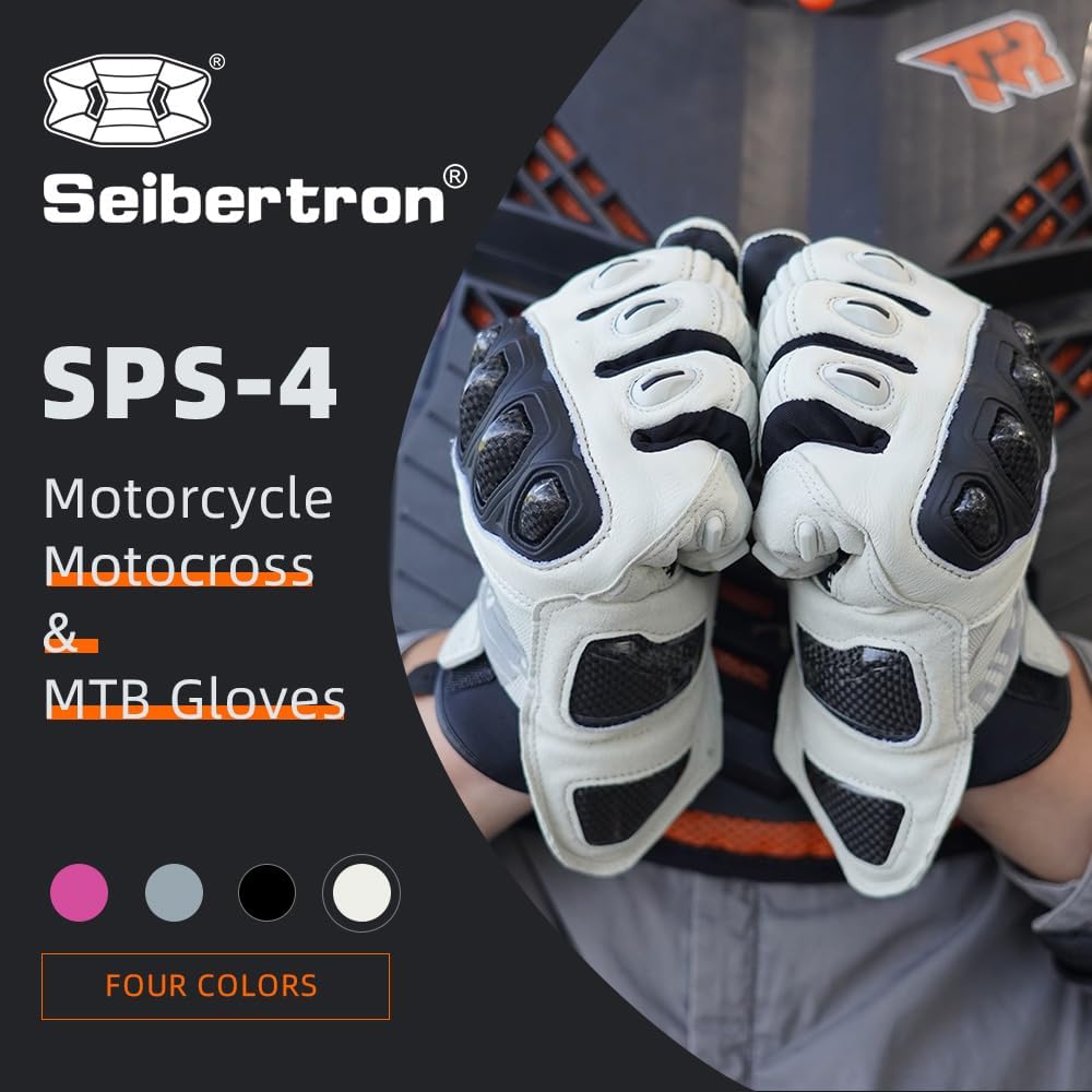 Seibertron SPS Series Touchscreen Motorcycle Motocross BMX ATV MTB Bicycle Cycling Full or Half Finger Gloves Adult and Youth
