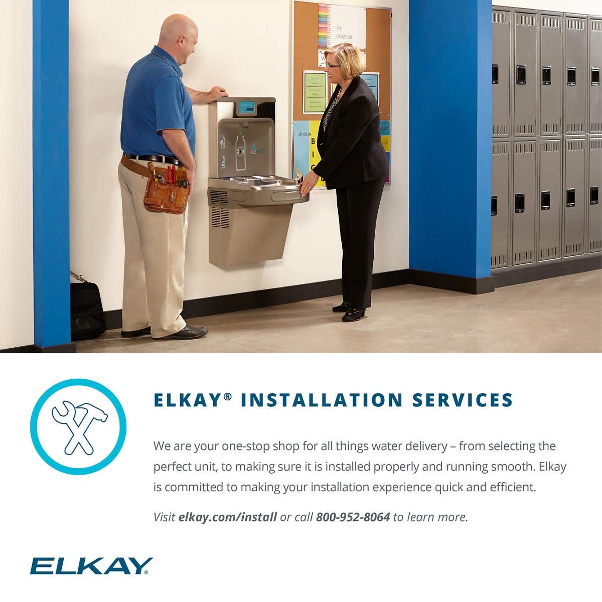 Elkay LZSG8S Wall Mount Single Filtered Drinking Fountain - Stainless Steel