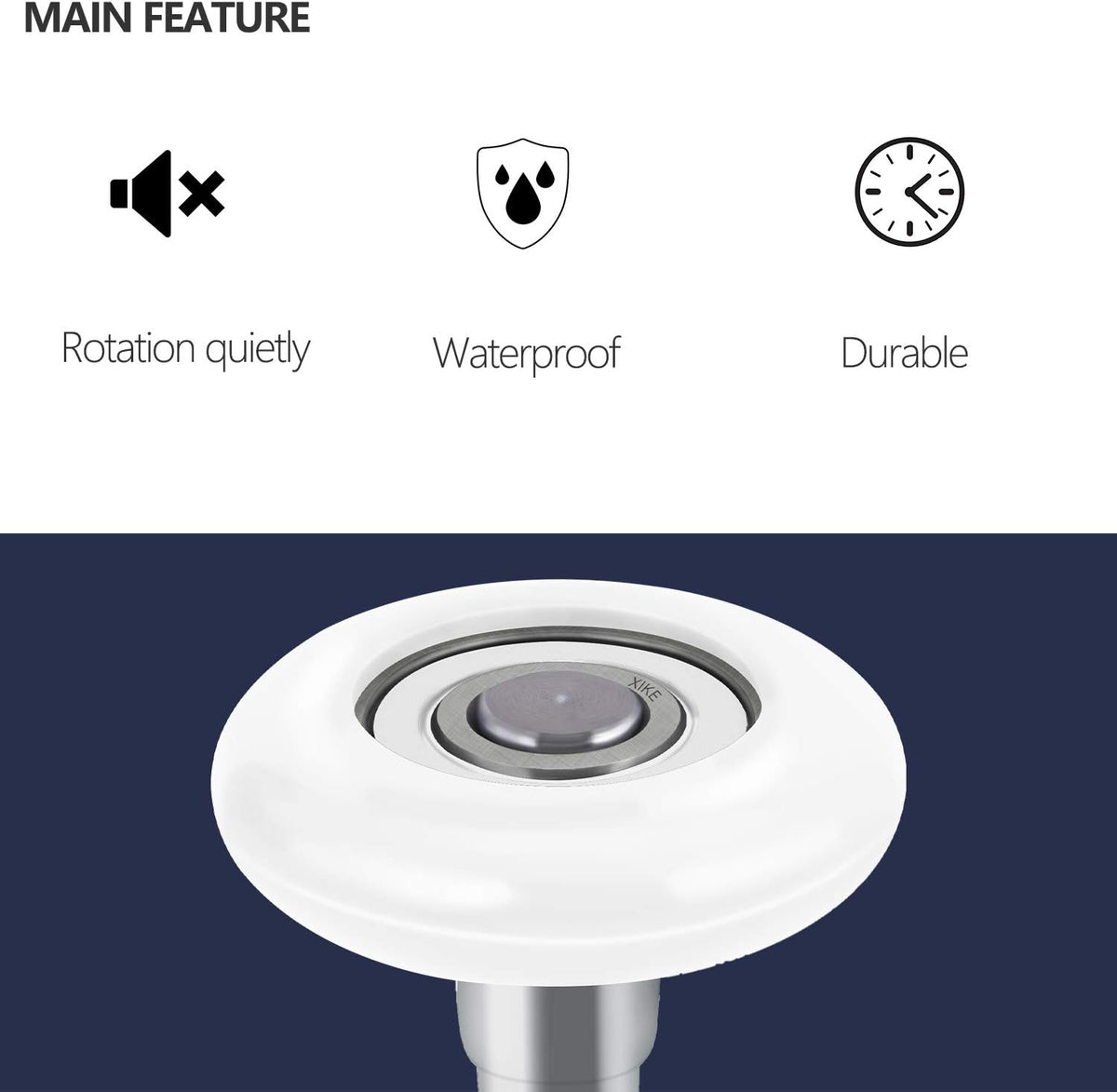 XiKe 10 Pack White 2" Nylon Garage Door Roller 4" Stem, Quiet/Durable and High Load, Use 6200-2RS Double Seals Precision Bearings.