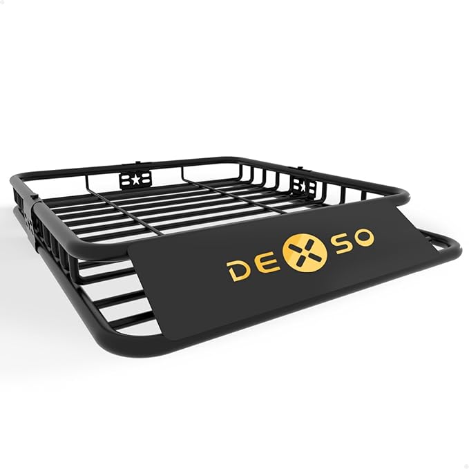 DEXSO 46" x 36" Universal Roof Rack Basket, 200 Lbs Capacity Rooftop Cargo Carrier Basket, Heavy Duty Luggage Holder Rack for SUVs, Trucks, Vehicles