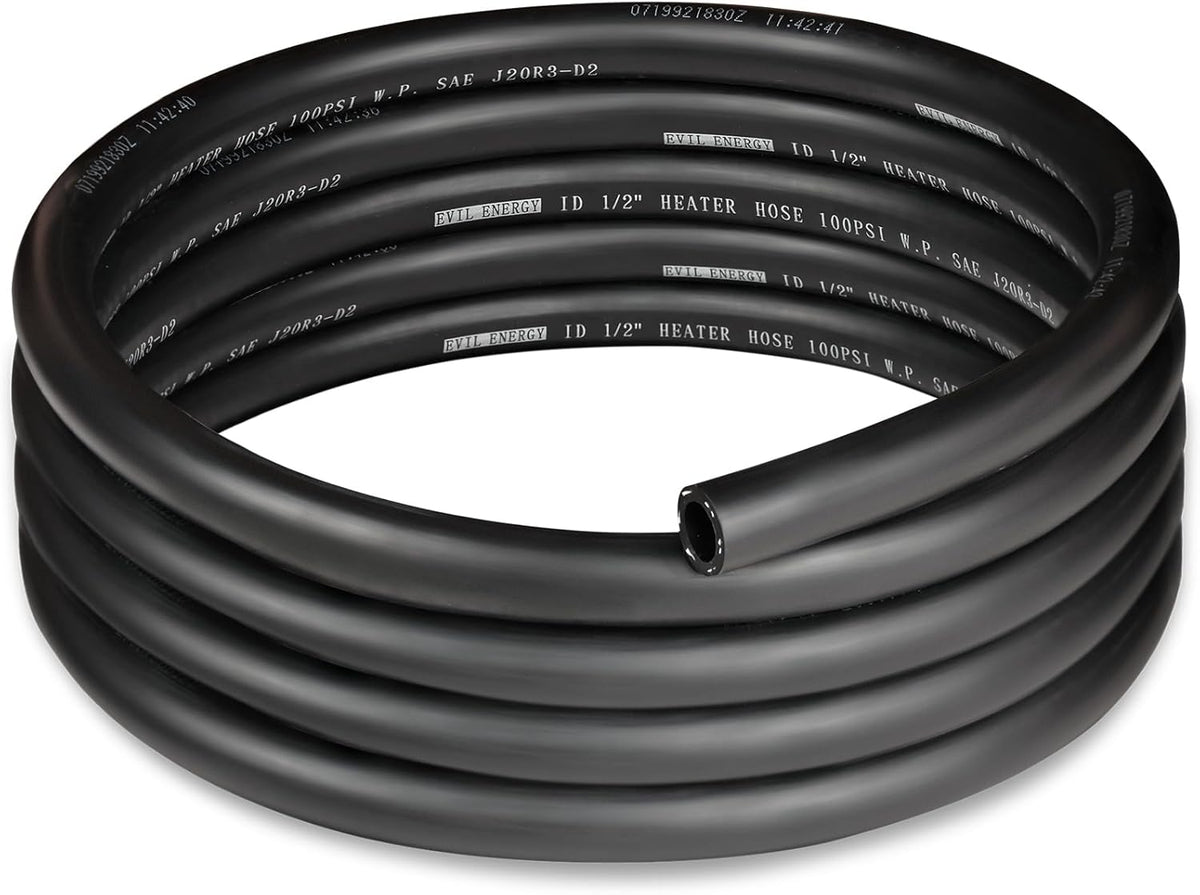 EVIL ENERGY 1/2" Heater Hose Coolant Radiator Straight 100PSI SAE 20R3 10FT Black