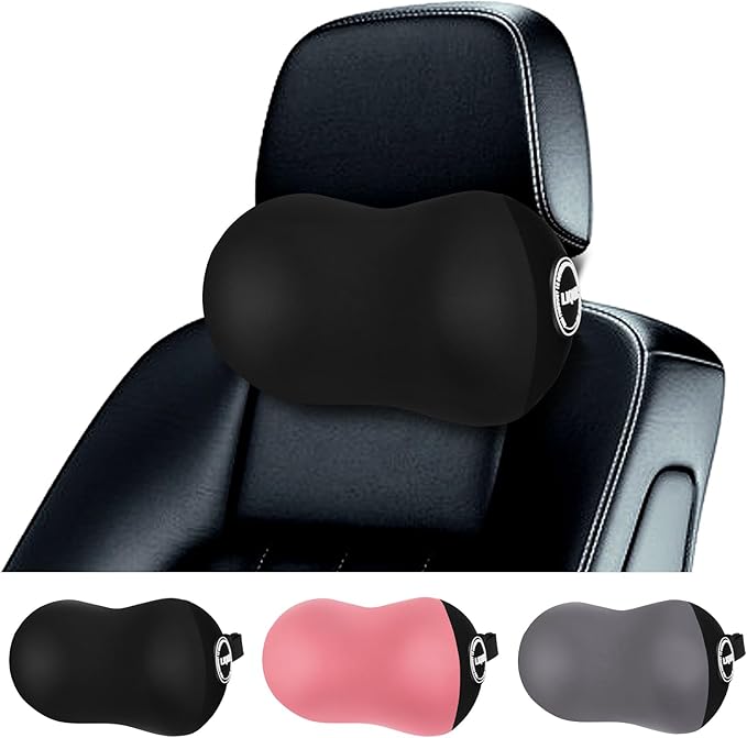 LIQUN Car Seat Neck Pillow, Skin Friendly Car Head Pillow, Memory Foam Neck Support, Driving to Relieve Neck Pain and Shoulder Pressure, (Black)