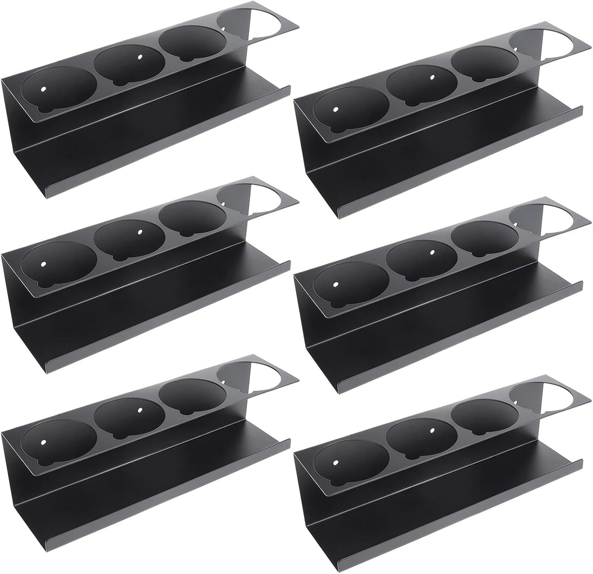 RealPlus Aerosol Spray Can Holder Rack Organizer, 4 Can Spray Bottle Holder Heavy-Duty Steel Wall Mounted for Garage and Workspace, Pack of 6