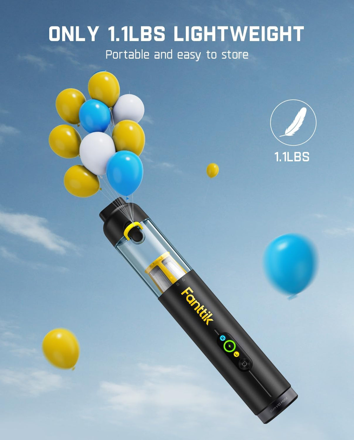 Fanttik Slim V10 Mate Cordless Car Vacuum, 4-in-1 Portable Mini Handheld Vacuum, 17000pa Suction Power, Upgraded Smart Display, 2 Suction Modes for Car, Office Desk, Keyboards