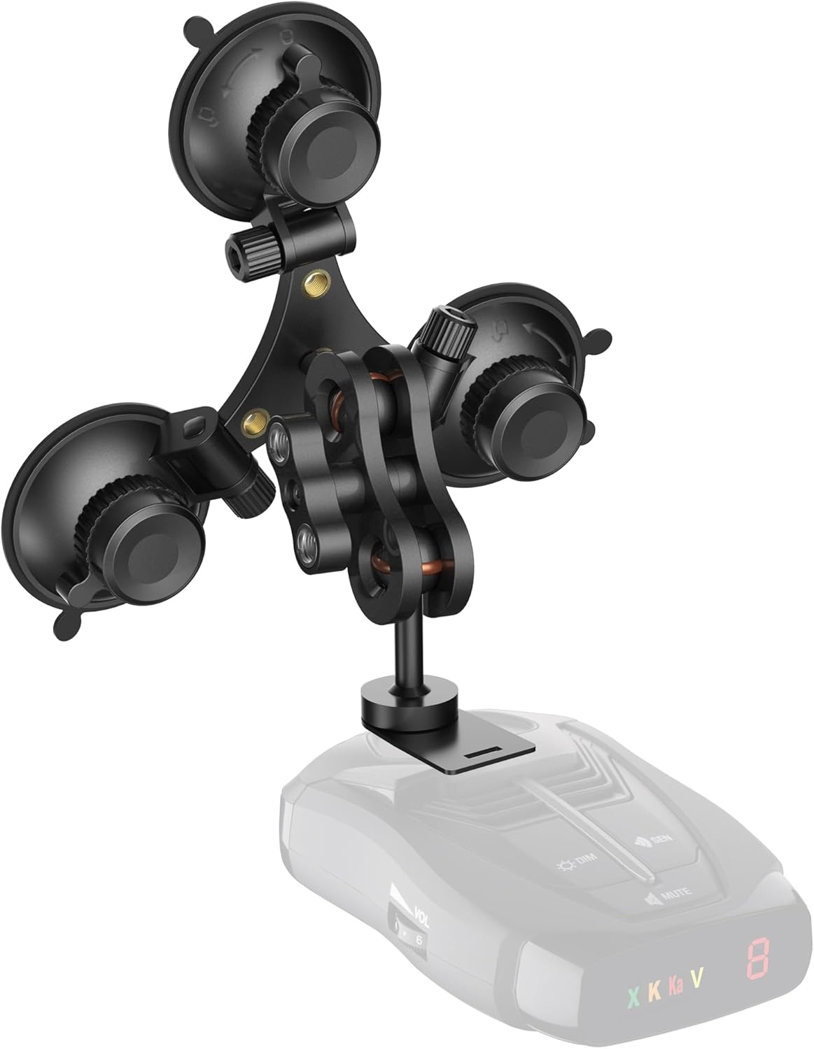 Radar Detector Mount - Triangular Suction Cup Windshield Bracket (for Cobra Detectors)