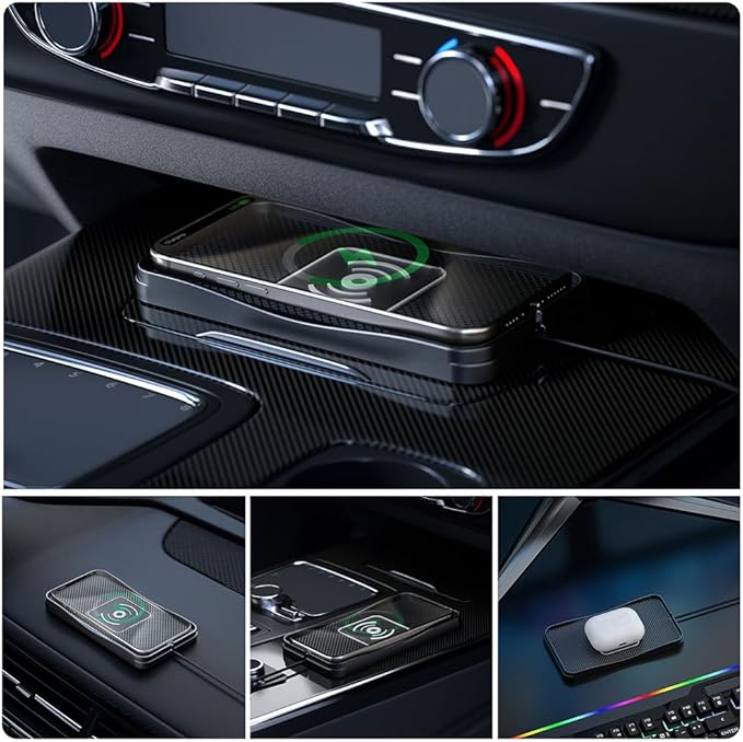 Wireless Car Charger Pad for Mercedes Benz GLB 180 180d 200 200d 220d 250, Type-C/USB 20W Car Wireless Charger Non-Slip Phone Charging Pad Car Accessories,B 30cm Cable USB Plug
