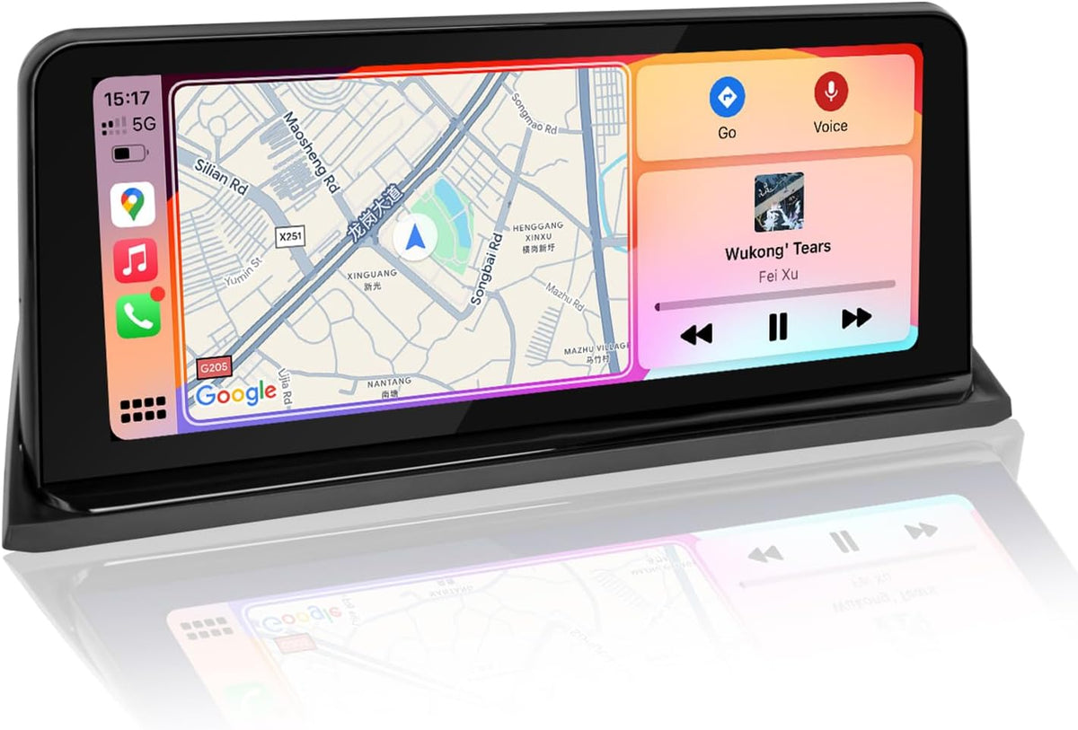 PEMP Linux Vertical Screen E70 E71 CIC Wired and Wireless CarPlay Retrofit Android Auto, 1920 x 720 Display Mirror Link Car Radio Bluetooth Video Player Screen for BMW X5 X6 (2010-2012)