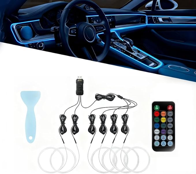 Car LED Strip Light for Alfa Romeo GTV 2010–2006, 6 in 1 Car Ambient Lighting Kits, Interior Interior Light Sync to Music, Auto Decorations Interior Accessories, 8M