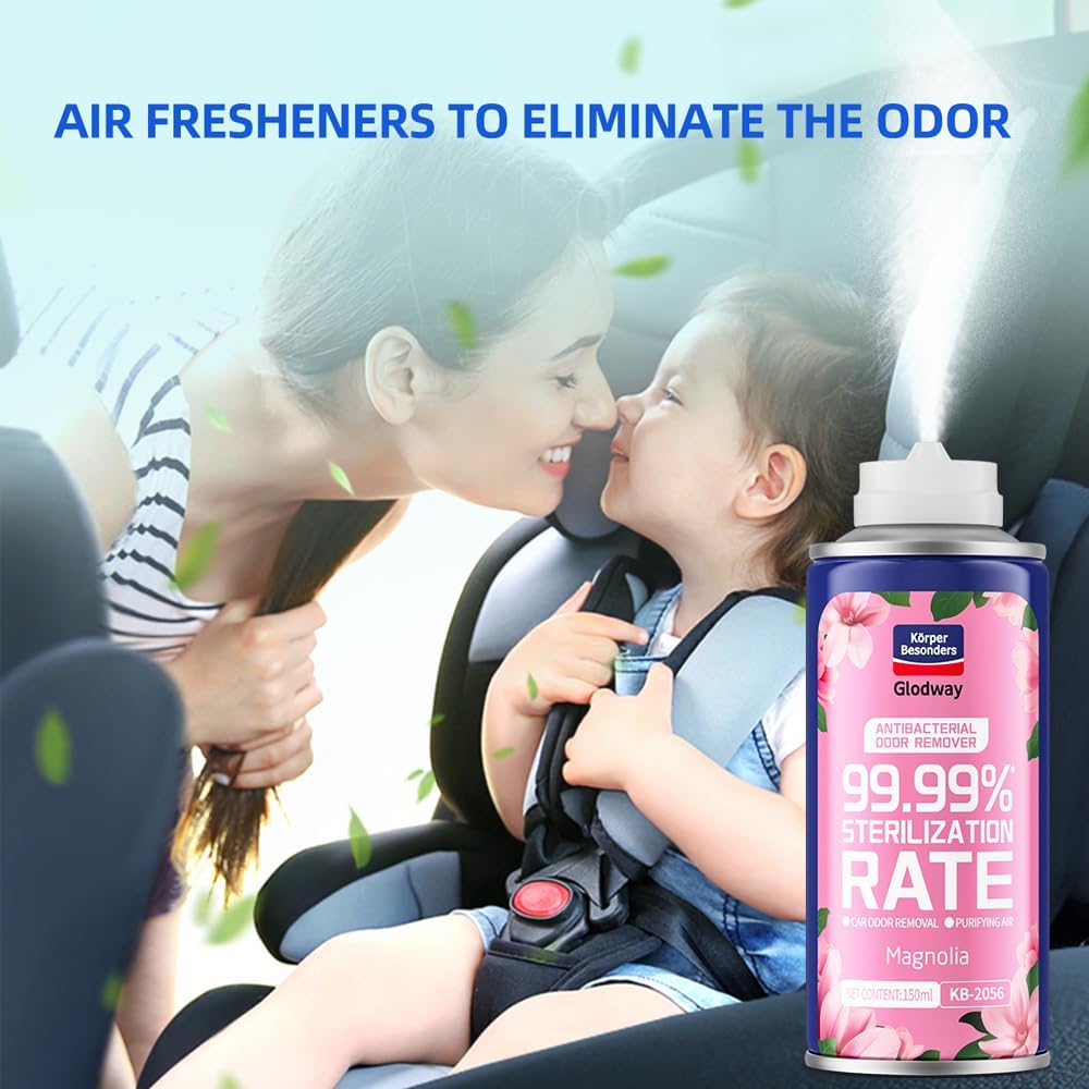 Glodway Whole Car Air Refresher,Odor Eliminator Remover Spray For Car, Strong Freshener With Odour Eliminator Technology,Long-Lasting Scent,6 Ounce(Pack of 5)