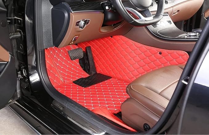 Custom Personalized Floor Mats for Cars，Luxury Full Coverage All Weather Car Floor Mats，Anti-Slip Leather Car Mat Set ，Custom Floor Mats for 99% of Cars, Trucks & SUVs (Blue 3D)