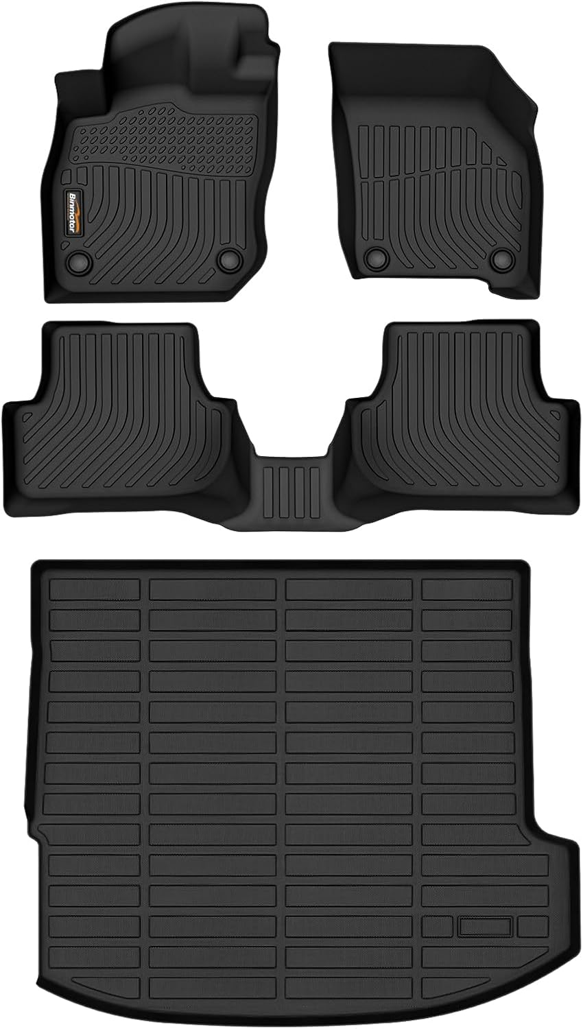 Binmotor-All Weather Car Floor Mats Cargo Liner Set for Audi A3 2022-2025, TPE Car Mats Cargo Trunk Mat Rubber Liners for Audi A3 Accessories