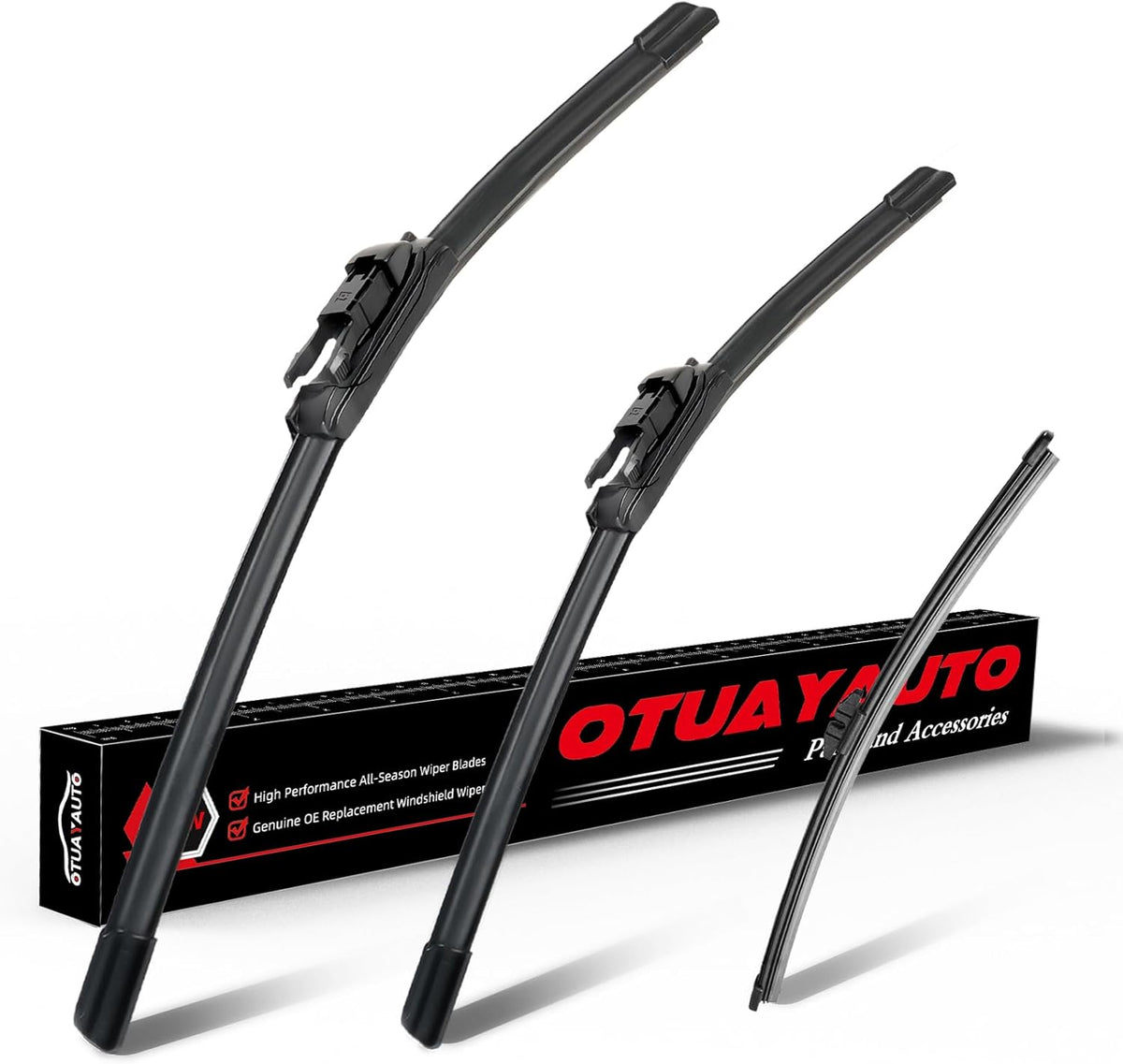 OTUAYAUTO Premium Windshield Wiper Blades - Replacement for Ford Explorer 2020-2023 - Precision Fit, All-Weather Performance, Front and Rear Wiper Blades, Pinch Tab - 26"+21"+11" (Pack of 3)