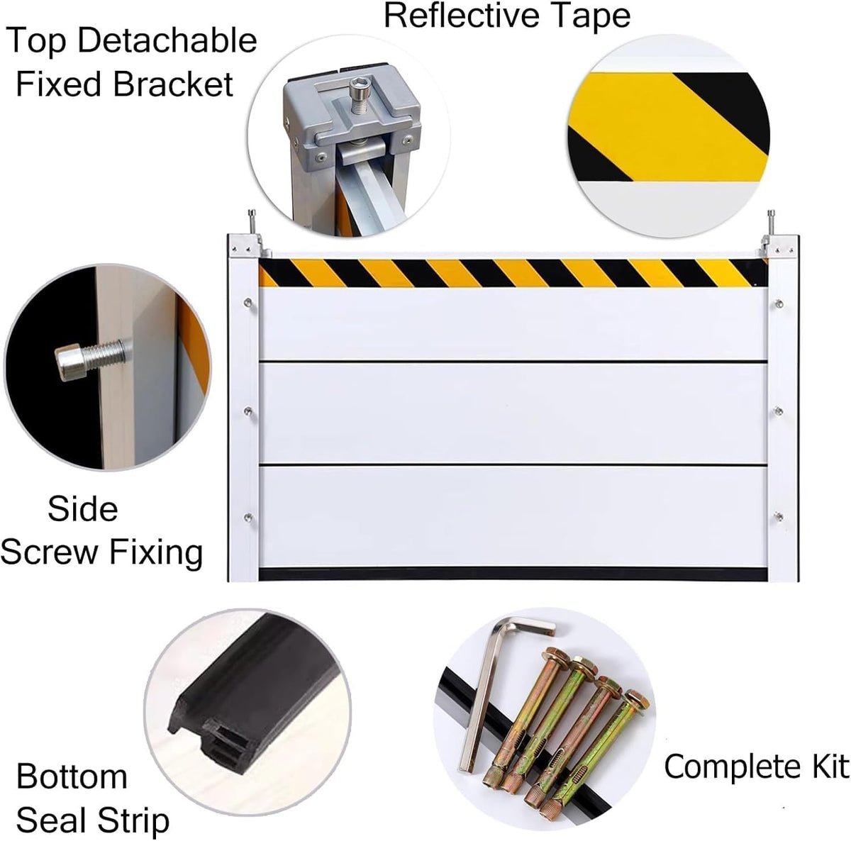 Reusable Heavy Duty Aluminum Flood Barriers for Home Exterior, Flood Protection Barriers Water Barrier Door Quick Detachable Garage Doors Detachable Mobile Rain Water Baffle ( H 23.6 inch L 20.5FT)