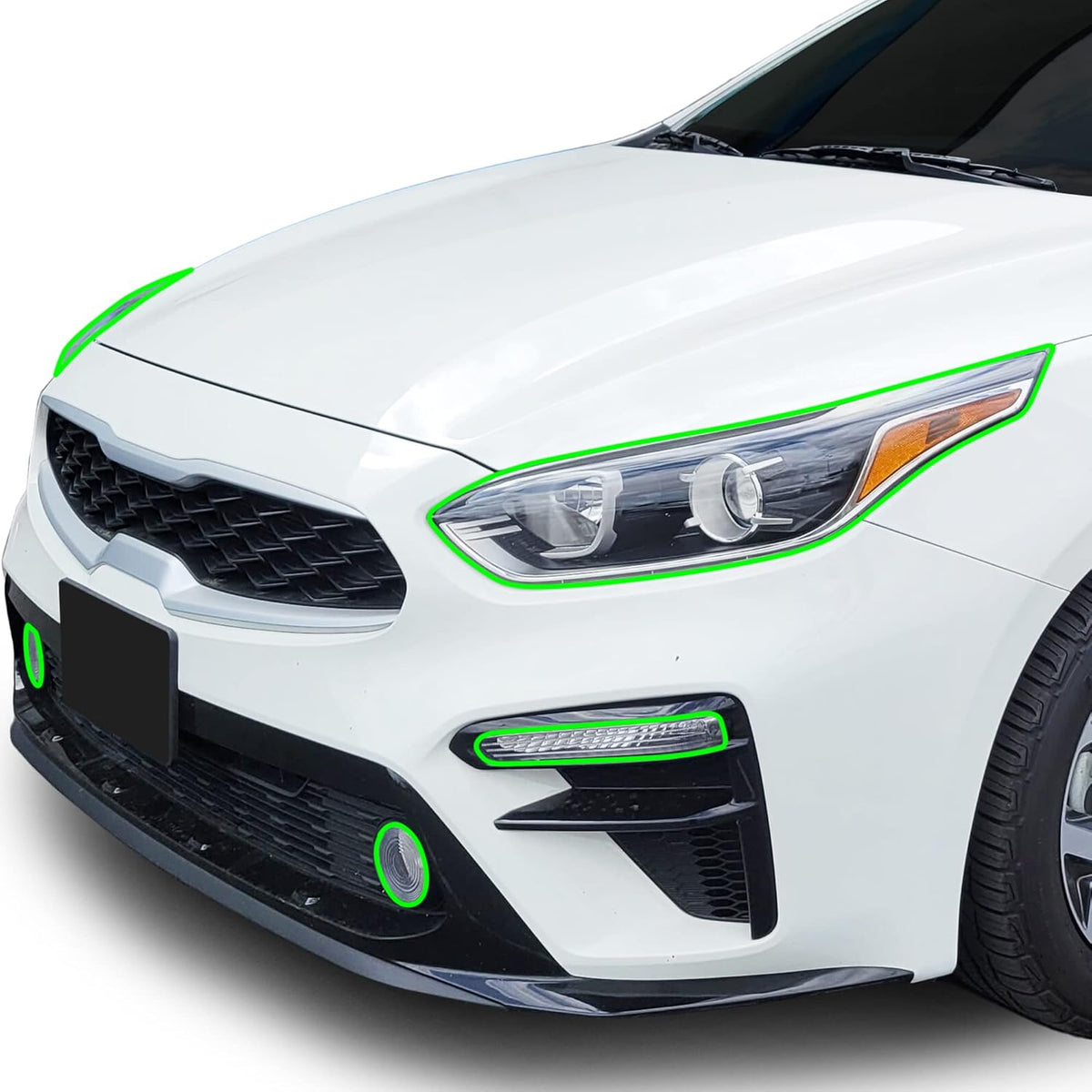 BOGAR TECH DESIGNS Full Headlight Head Light Tint Kit Compatible with Kia Forte 2019-2021, Clear Bra