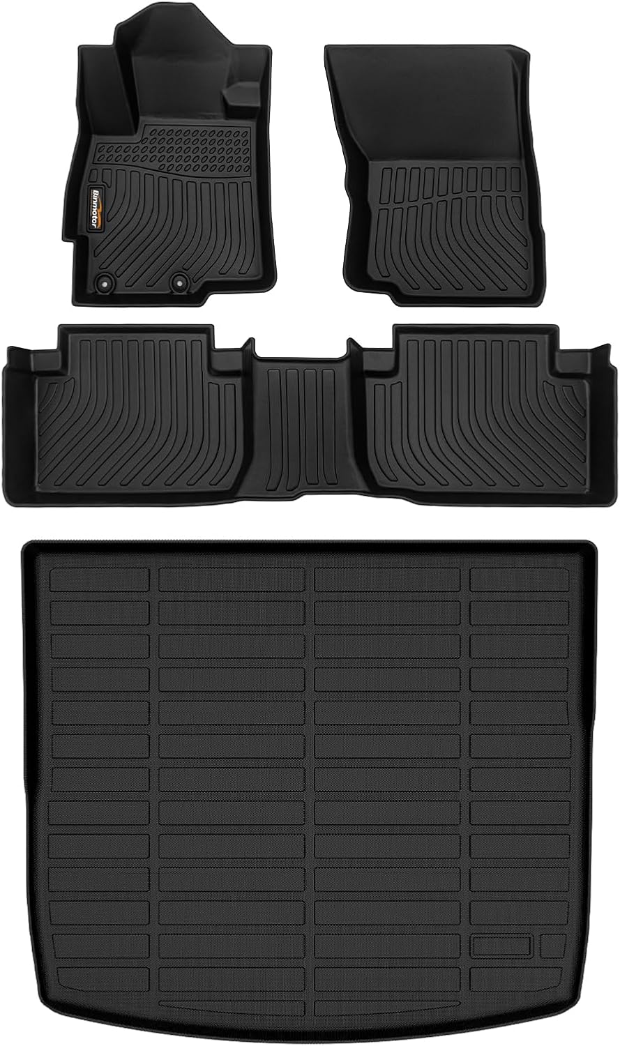 Binmotor-Floor Mats & Cargo Liner for Mitsubishi Eclipse Cross 2022-2025, TPE All Weather Car Floor Mat Rubber Liners for Eclipse Cross Accessories Cargo Trunk Mat-Black