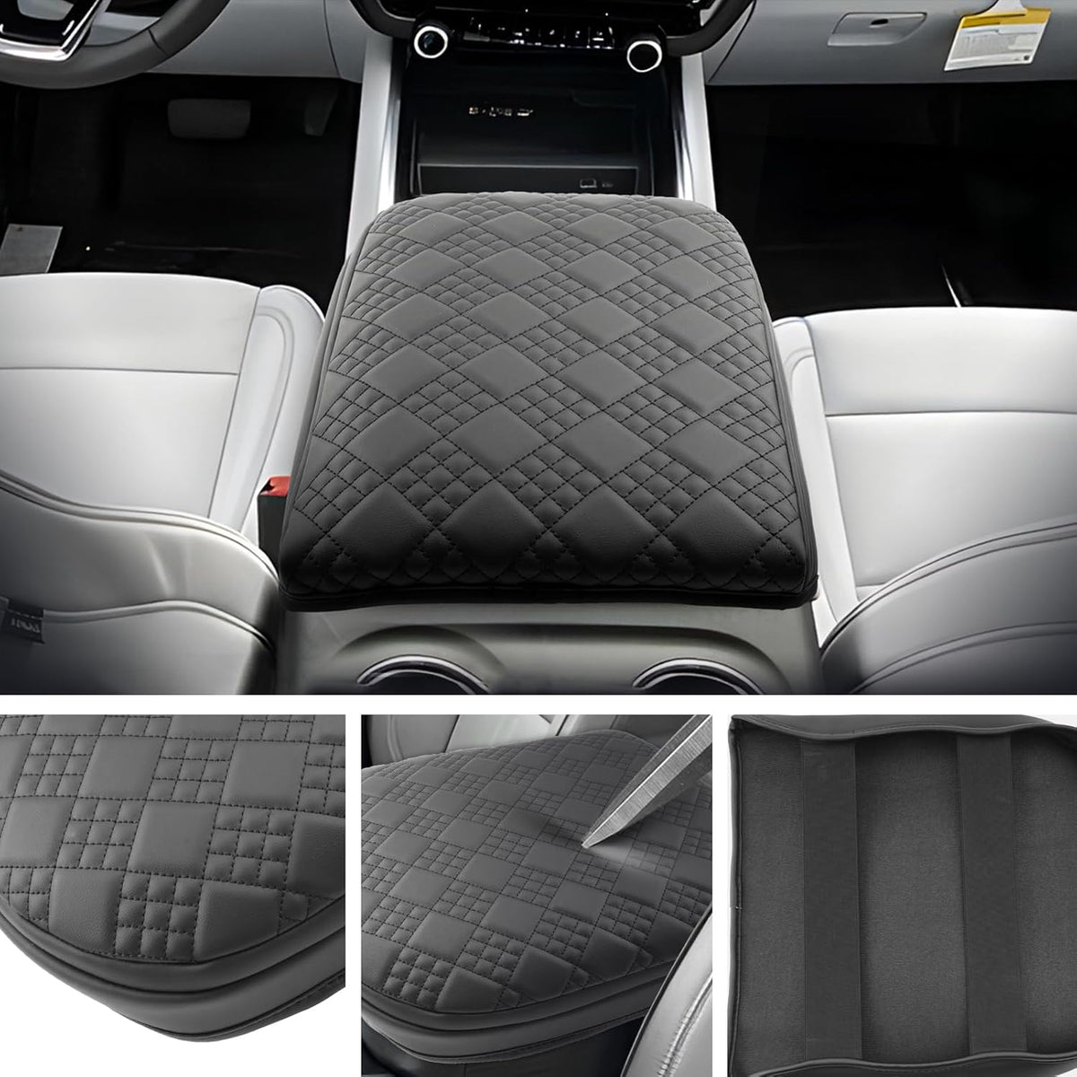 SXCY for 2025 Chevy Tahoe Suburban Armrest Cover Pad for 2025 Chevrolet Tahoe Accessories 2025 Tahoe Suburban Center Console Cover 2025 Tahoe Middle Console Cover Add Soft Cotton Cushion (Added-Pad)