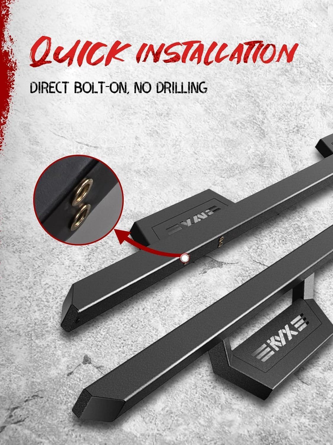 KYX Running Boards & Steps Nerf Bars Compatible with Ford F250 F350 Super Duty Crew Cab 1999-2016, A Pair 6 inch Car Door Side Steps Nerf Bars Truck Boards Step Rails-Dual Stairs