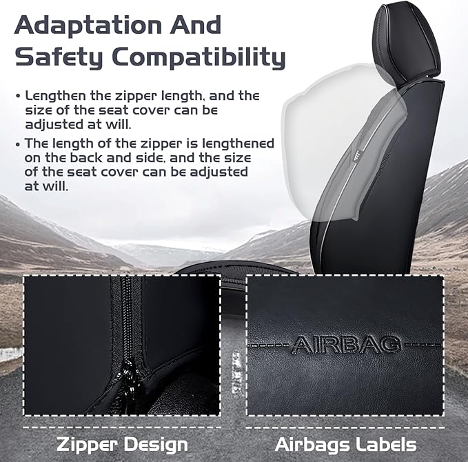 Truck Seat Covers for Ford F250 2011-2026, Waterproof Premium Leather Full Coverage Car Seat Cover, Muscle Sport Style Auto Interior Seat Cover Sets (Full Set/Black)