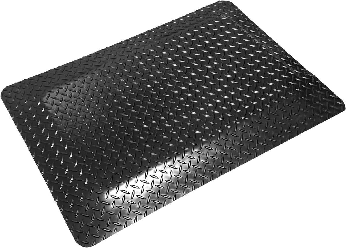 Rhino Mats, American Classic Diamond Anti-Fatigue Mats, Industrial Ergonomic Comfort Standing Mat for Work, Home, Garage, Office, Kitchen or Anywhere (Black 1" Thick, 4 FT. x 11 FT.)