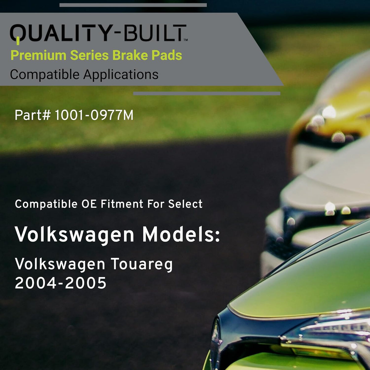 Premium Semi-Metallic Front Brake Pads (1001-0977M) Compatible with Volkswagen Touareg 2004-2005