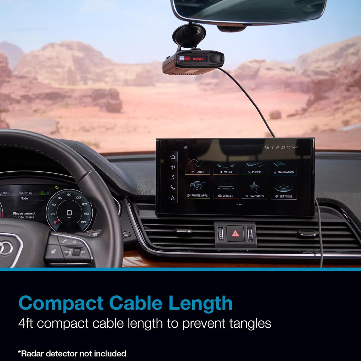 Escort USB-C to RJ11 Power Cord Radar Detectors Including MAX 360, MAX 360c, IX, IXc, 9500 IX, MAX II, MAX 3, MAX 4, MAX 360c MKII, MAX 360 MKII, MAXcam 360c, Redline 360c & Additional Models