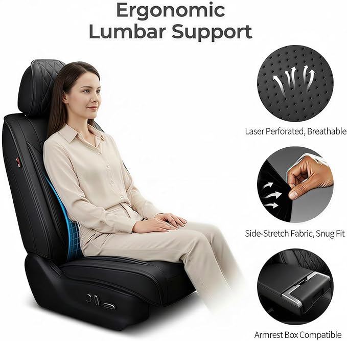 Fit RLX Car Seat Covers for Acura RLX 2013-2020 - Premium Leather, Waterproof, All-Weather, Airbag Compatible, Anti-Slip, Breathable, Easy Install, Seat Protectors, Full Set, Redline