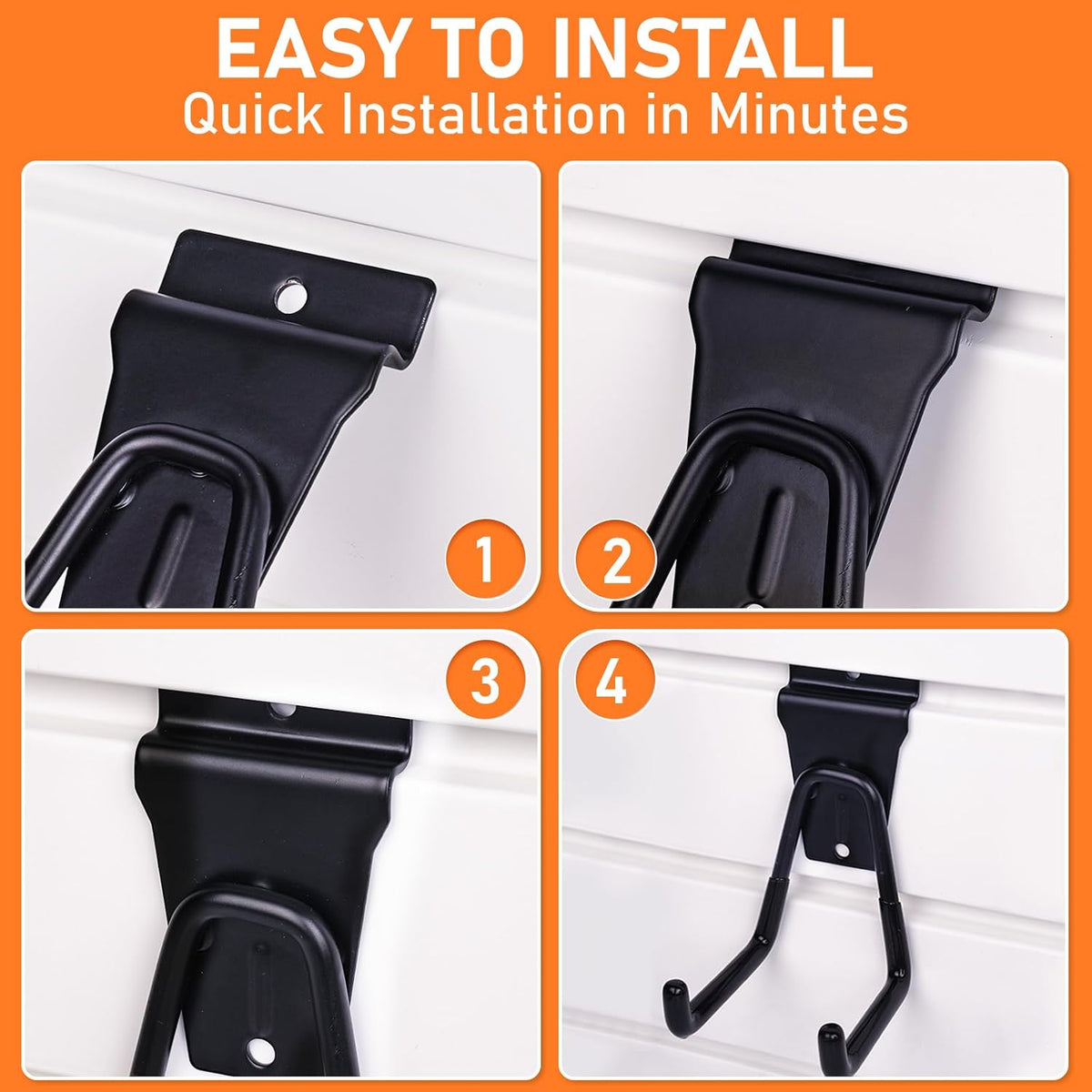 INCLY 24 Pack Heavy Duty Slatwall Hooks, Black Garage Slatwall Panel Accessories Utility Hooks, Slat Wall Hanging Hooks and Hangers for Garages, Sheds, Basements