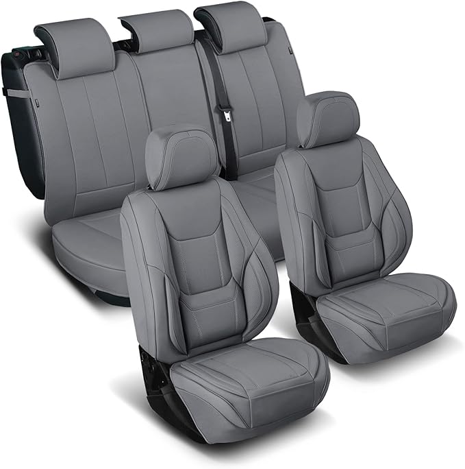 Coverland Custom Fit Car Seat Covers for Car Compatible with [BMW i4, Lexu s is, LS, 320TE, S-Class, Legacy] Premium Waterproof Non-Slip Interior Seat Protector [Full Set Dark Gray- Size Chart X56]
