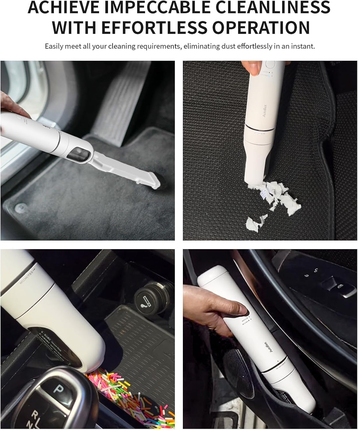 Car Vacuum Cleaner, 12,000PA Handheld Vacuum with Air Blower Inflator Pump Dust Buster, Car Vacuum with 30 Mins Runtime, 2H Fast Charge, Portable Vacuum for Car