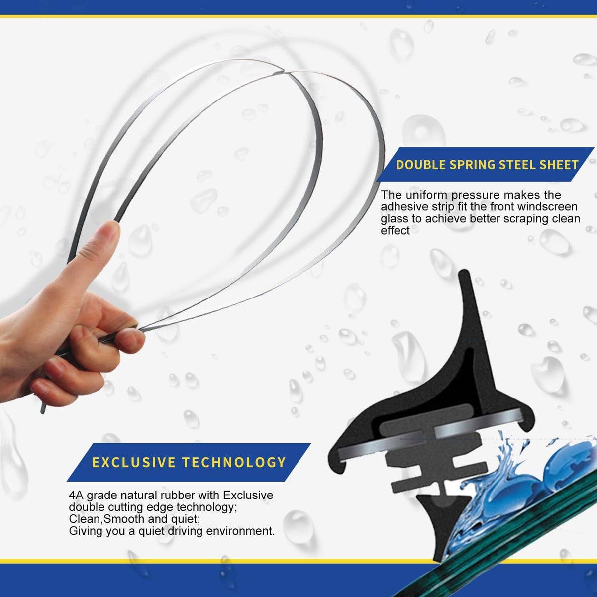 3 wipers Replacement For 2012 2011 2010 2009 2008 Ford Escape Original Equipment Replacement Windshield Wiper Blades Set 20"+20" +12" (Set of 3) Pinch Tab