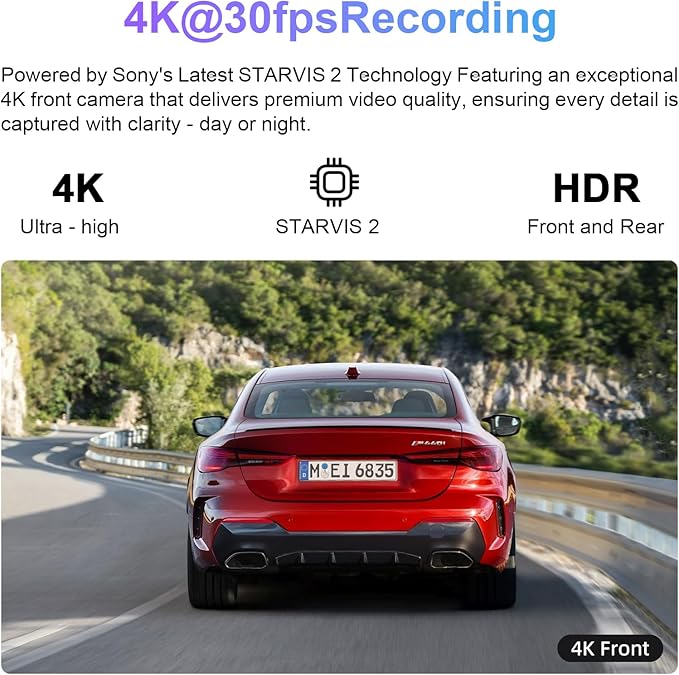 Mangoal STARVIS 2 Front 4K HDR Dash Cam IMX678, Fit for Mazda CX5 2019-2025 & CX-9 2020-2023, 5GHz WiFi, GPS, 64GB Card