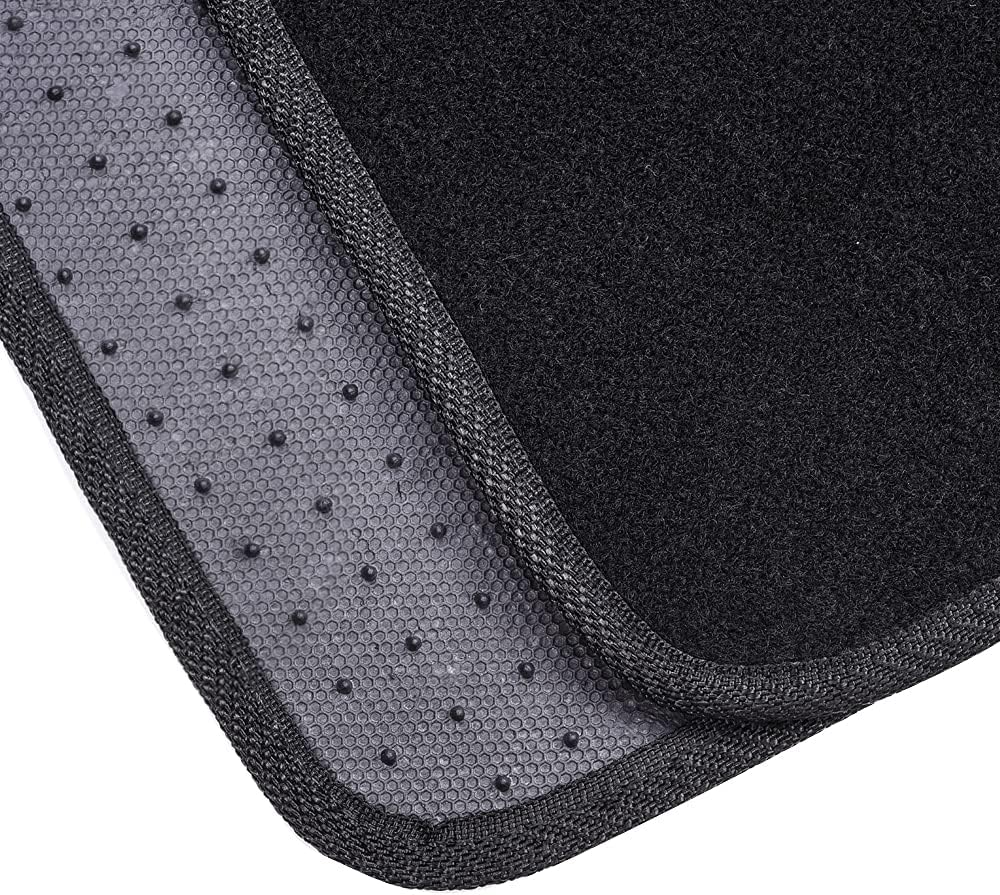 Amazon Basics Universal Fit Rubber Carpet Floor Mats For Car SUV Van & Truck, 4 count (Pack of 1), Black, 25"L x 17.5"W (Front), 13"L x 17.5"W(Rear)