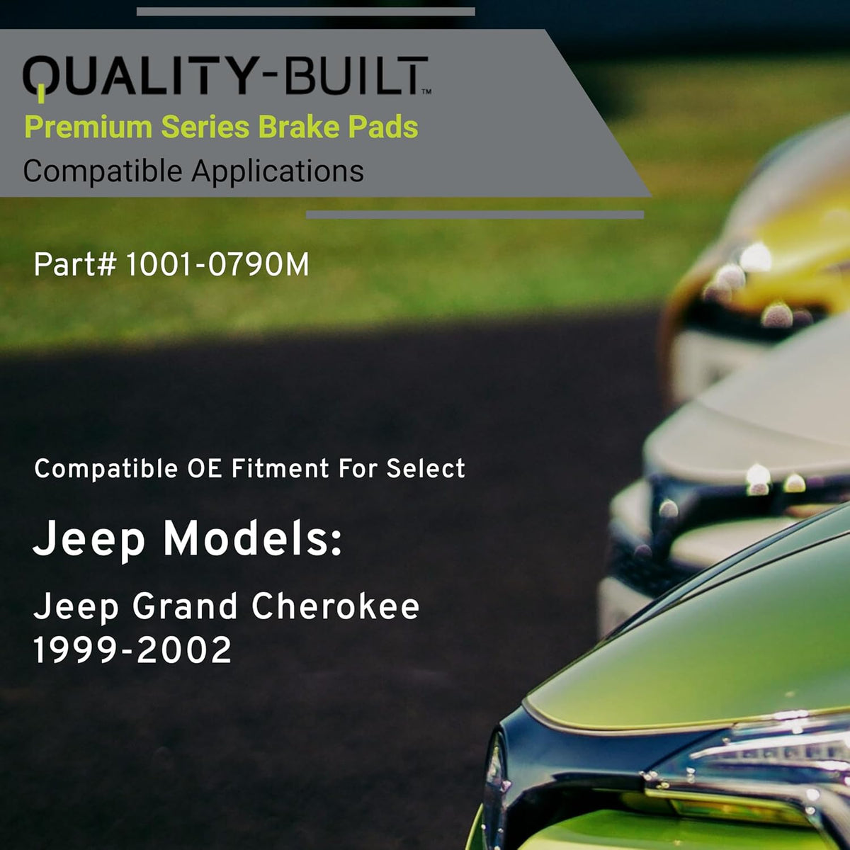 Premium Semi-Metallic Front Brake Pads (1001-0790M) Compatible with Jeep Grand Cherokee 1999-2002