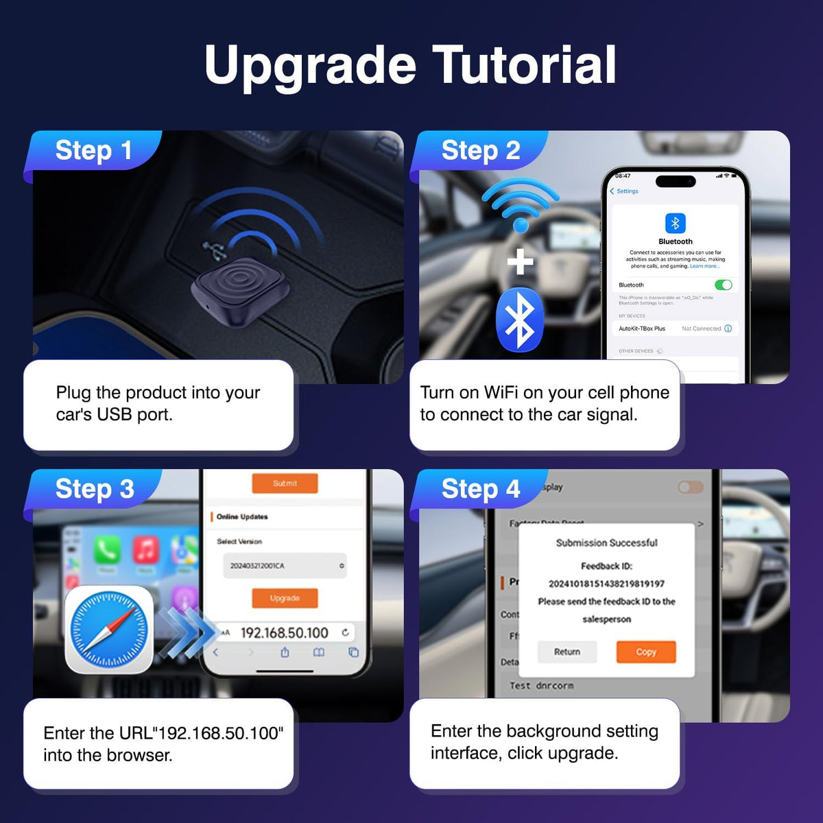 CarlinKit MiNi Ultra Wireless CarPlay & Android Auto Adapter - Plug & Play USB-A/USB-C Upgrade for Wired Cars | Retains OEM Mic, Sound Quality & Controls | OTA Updates