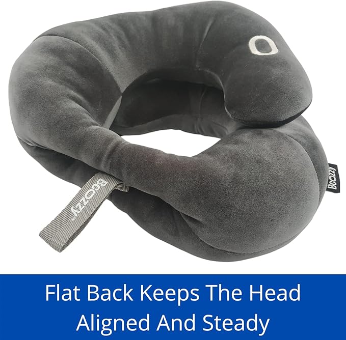 BCOZZY Neck Brace Pillow - Patented Relief for Neck Pain and Supportive Sleep-Soft, Washable, and Adjustable for Comfortable Resting. Gray Large