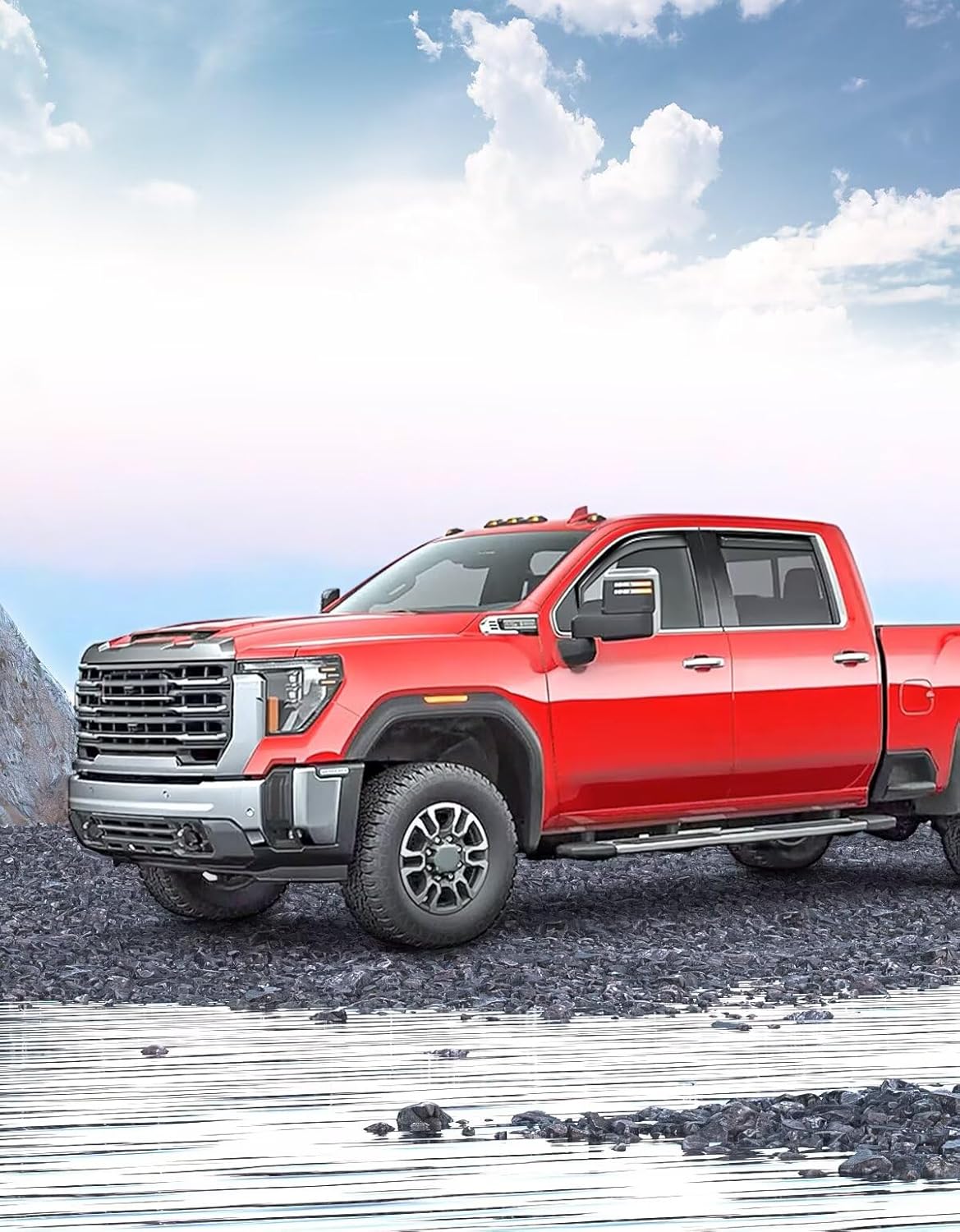 in-Channel Window Rain Guards Fit for Truck Chevy Silverado/GMC Sierra 2500HD 3500HD 2020-2025 Crew Cab Extra Durable Window Visors Window Deflectors Vent Shades Car Accessories-4 pcs 2-Q12