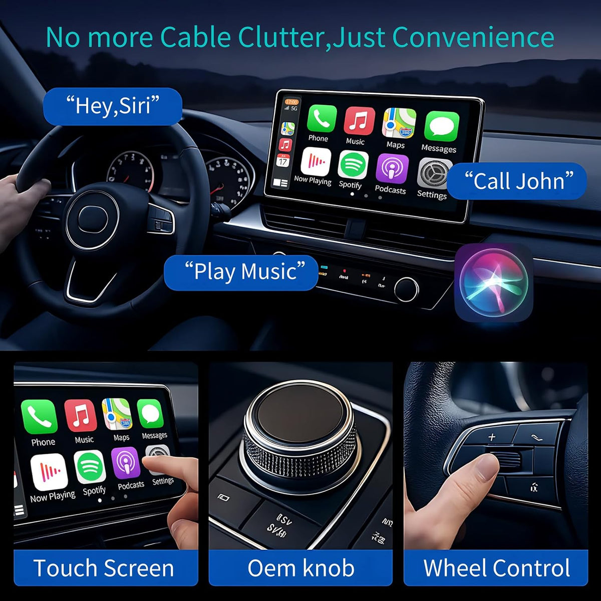 Wireless CarPlay Adapter for iPhone - Convert Wired to Wireless Apple CarPlay Adapter, Plug & Play, No Delay,Mini Size with Extension Cable USB-C Compatible with Built-in CarPlay & iOS 10+