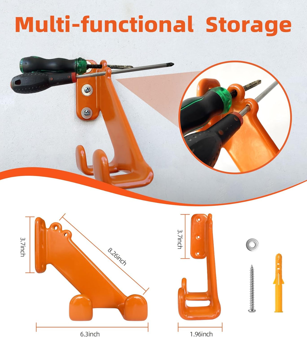 Chainsaw Hanger, 2 Pack Chainsaw Wall Mount, Heavy Duty Chainsaw Holder, Garage Organization Garage Storage Shed Organizer Mounted Chainsaw Rack